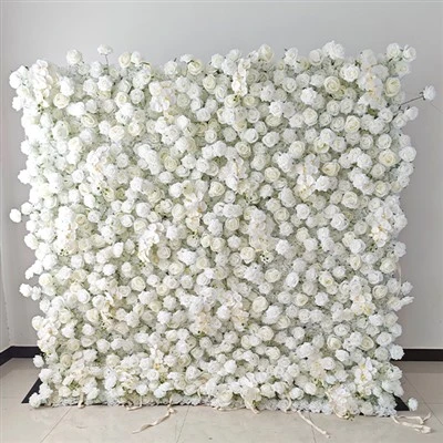 Paret de flors blanques artificials